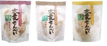 大麦せんべい 醤油味・生姜味・黒糖味